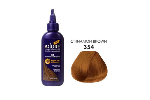 Adore Plus Semi Permanent Hair Colour No. 354 Cinnamon Brown 100ml by Adore