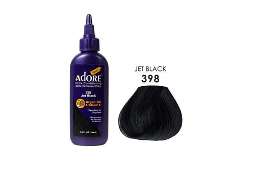 Adore Plus Semi Permanent Hair Colour No. 398 Jet Black 100ml by Adore