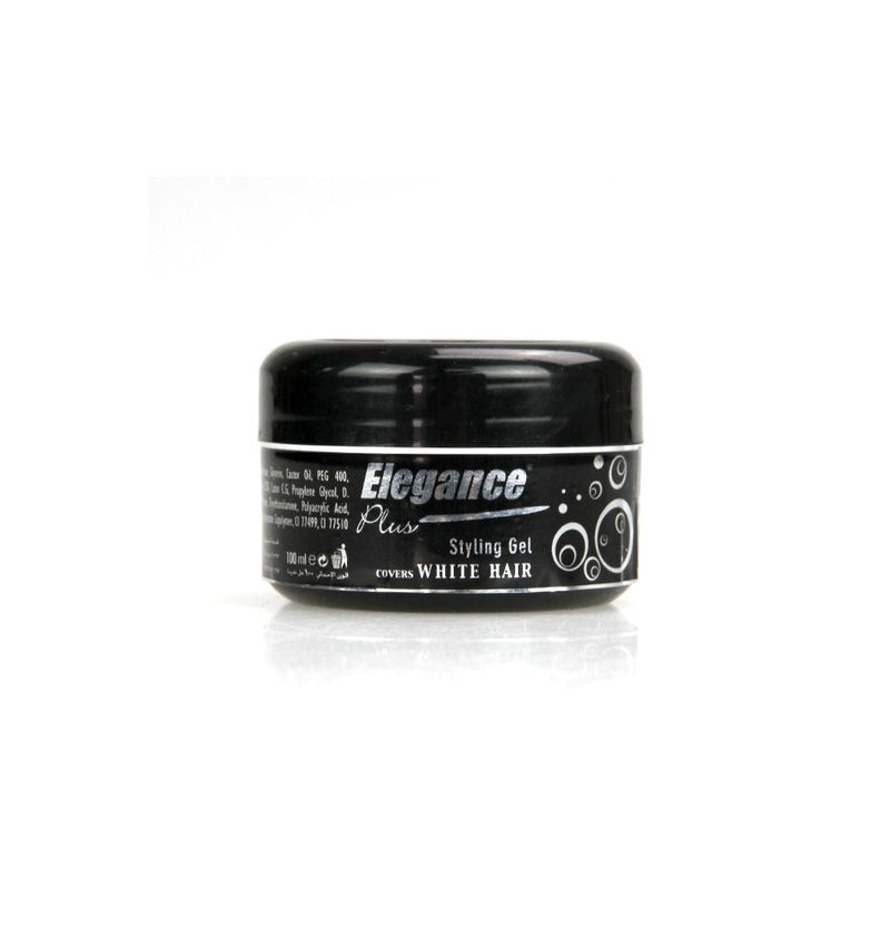 Elegance Plus Black Styling Gel Covers White Hair 100ml