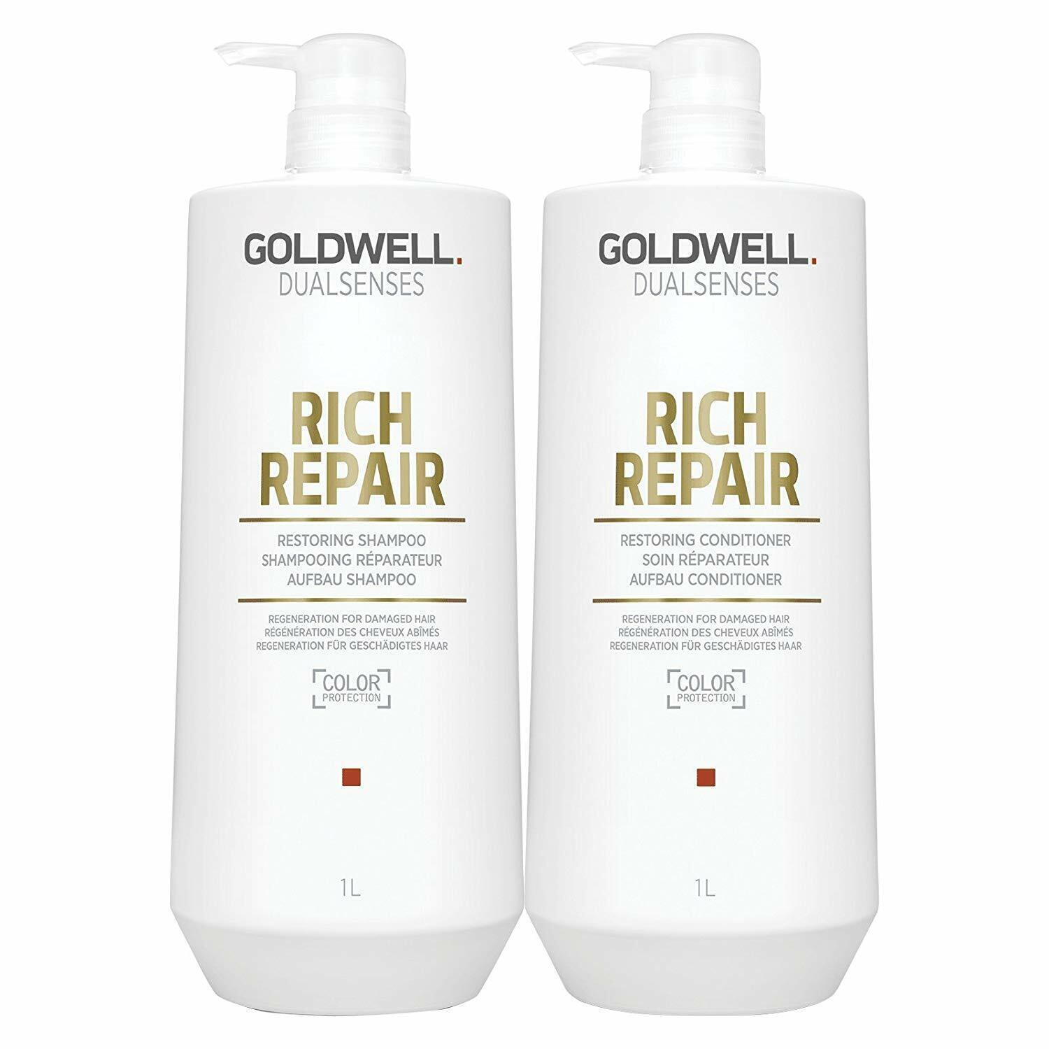 Goldwell Dualsenses Rich Repair Restoring Shampoo & Conditioner 1 Litre Duo Pack