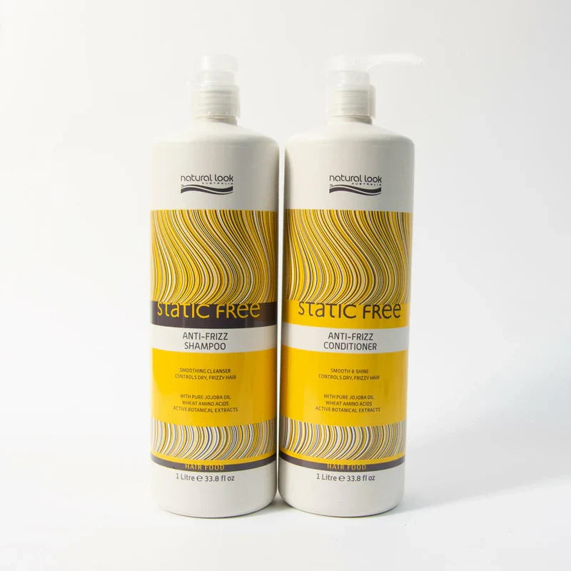 Natural Look Static Free Anti Frizz Shampoo and Conditioner 1L Duo Bundle