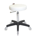 Turbo White Salon Stool - Black Base
