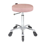 Turbo Dusty Pink Salon Stool - Chrome Base - Click'n Clean Castor Wheels